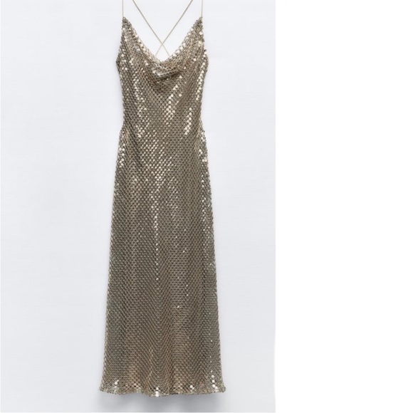 Zara MESH SLIP DRESS - Picture 3 of 15